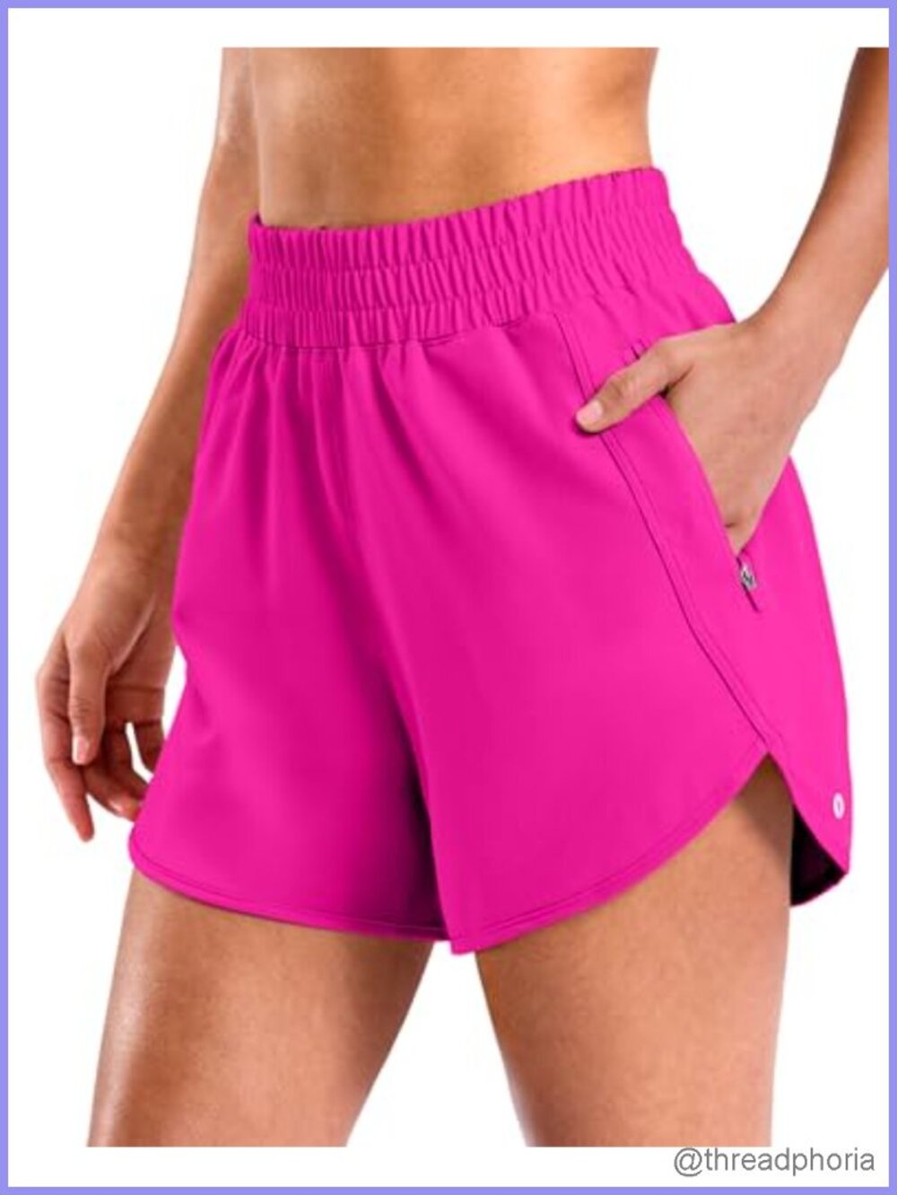 Women's High-Rise Dolphin Hem Running Shorts with Zip Pocket